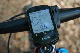 Garmin Edge 830 on trail