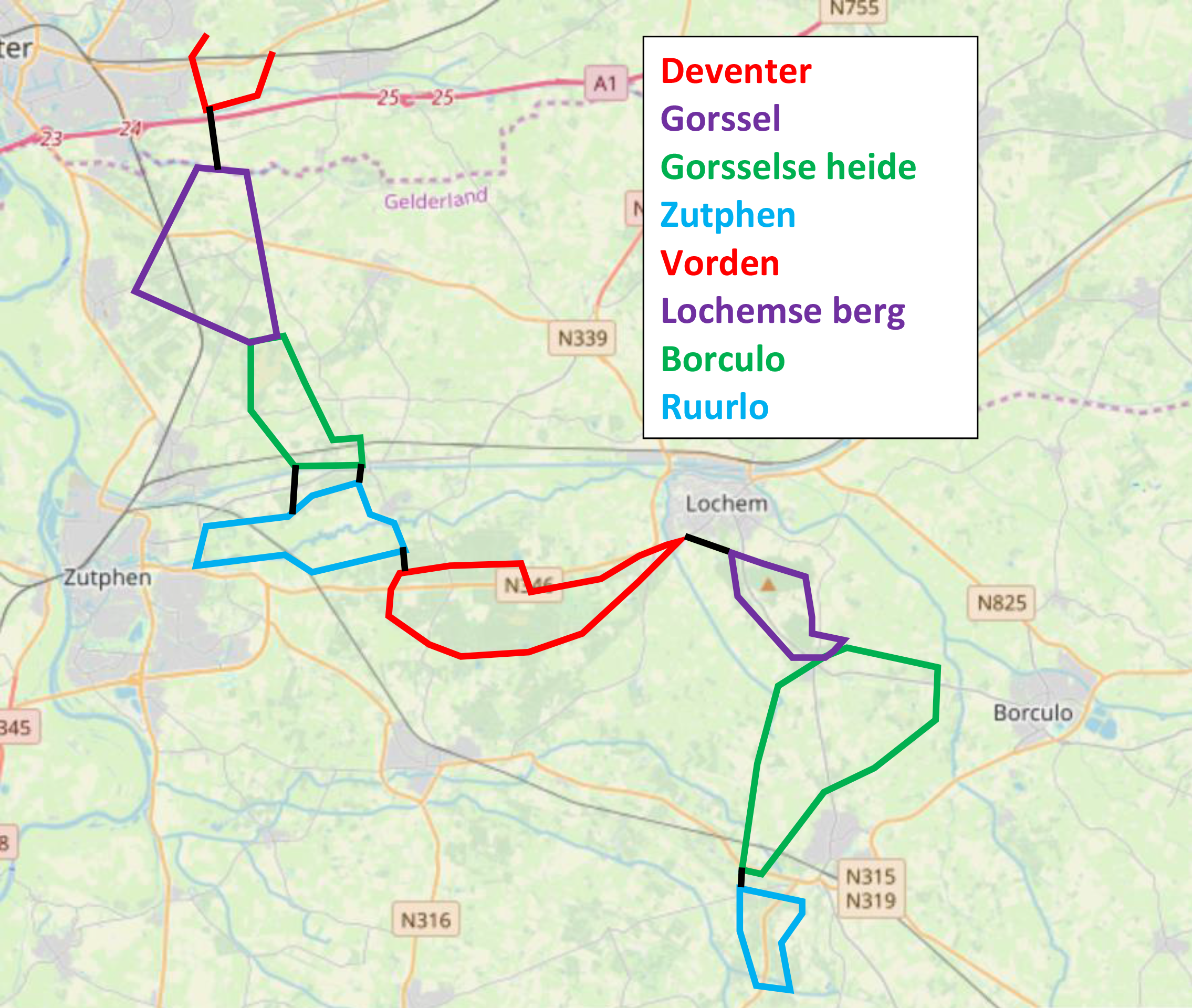 Route overzicht Achterhoek