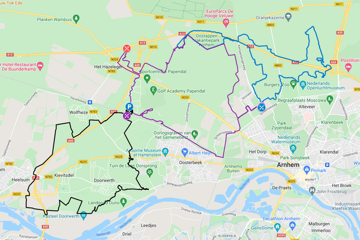 Mountainbikeroute Renkum Arnhem Schaarsbergen