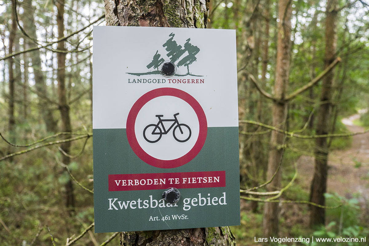 Landgoed Tongeren – Trailtoegang – verbodsbord fietsers