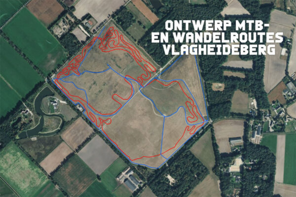 Oude vuilstort Vlagheide wordt eindelijk recreatieberg met moutainbikeroute Overzicht wandel- en mountainbikeroute op Vlagheideberg