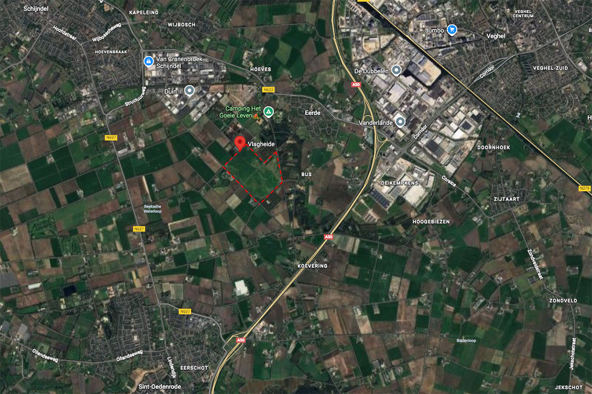 Vlagheide, Vlagheideberg tussen Schijndel, Veghel en Sint-Oedenrode - recreatiegebied met fiets-, en wandelroutes en een nieuwe mountainbikeroute van 8 kilometer