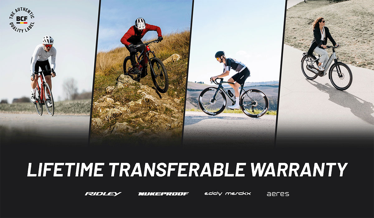 Belgian Cycling Factory BCF verlengd garantie tot levenslang (tien jaar) en maakt hem overdraagbaar