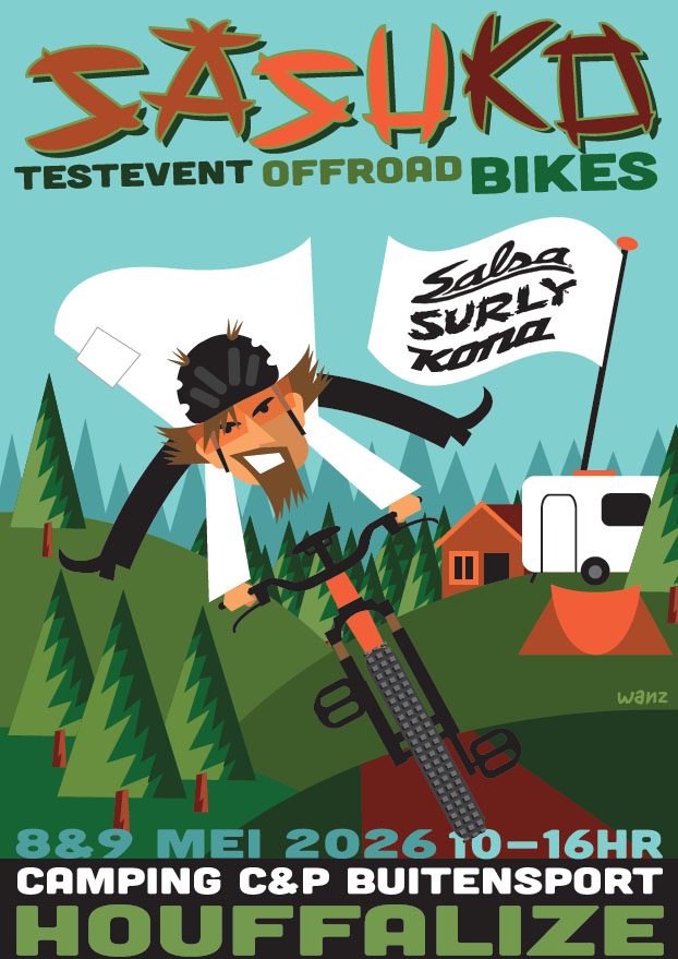 Sasuko 2026 – Test evenement testbikes Salsa Surly Kona Houffalize camping C&P Buitensport 