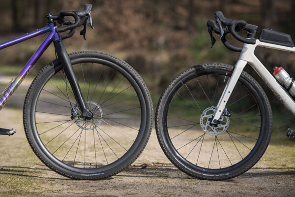 Vergelijking 32 inch en 28 inch wiel op gravelbike