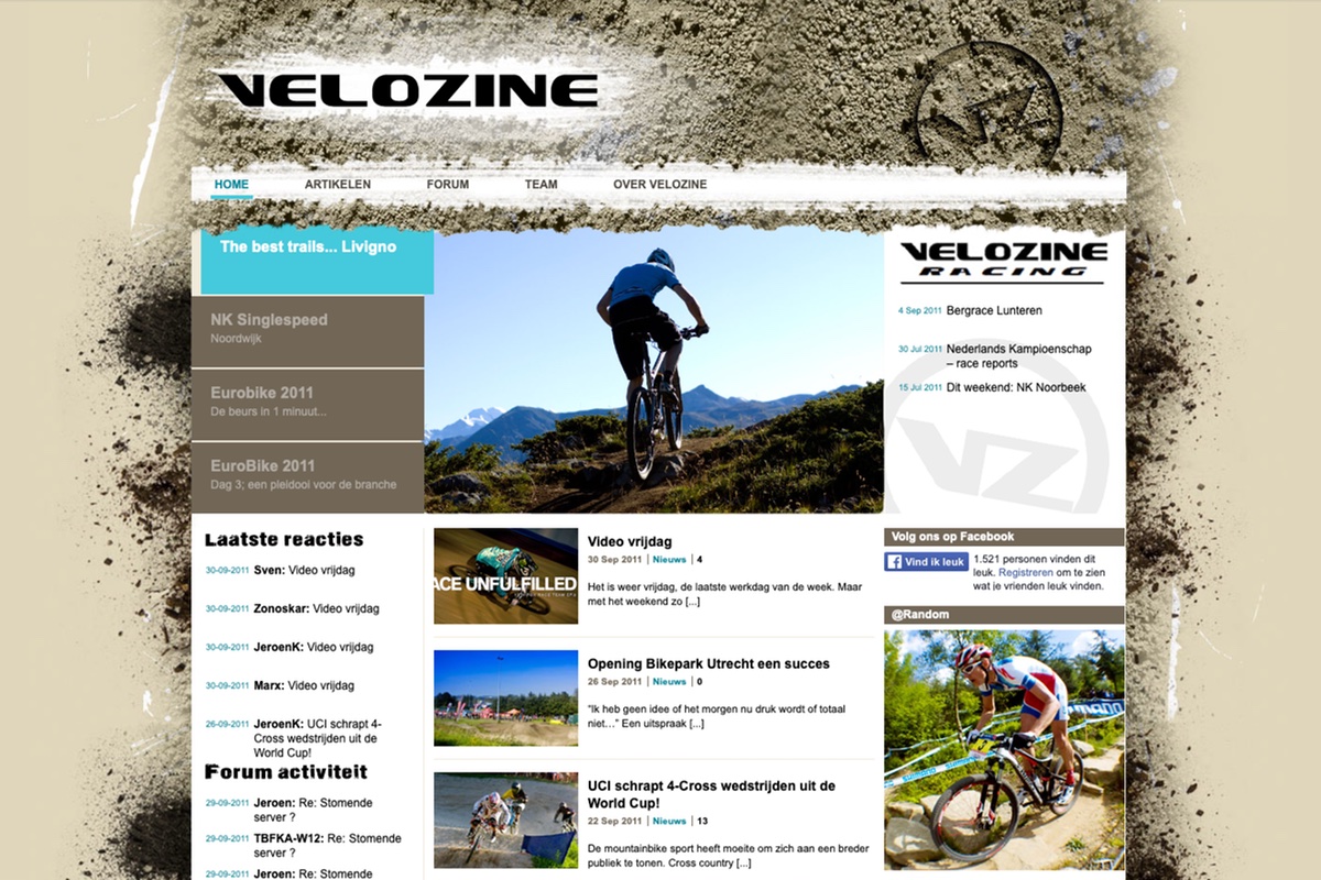 Velozine 15 jaar – Screenshot Velozine 1.0 zoals gelanceerd in 2011