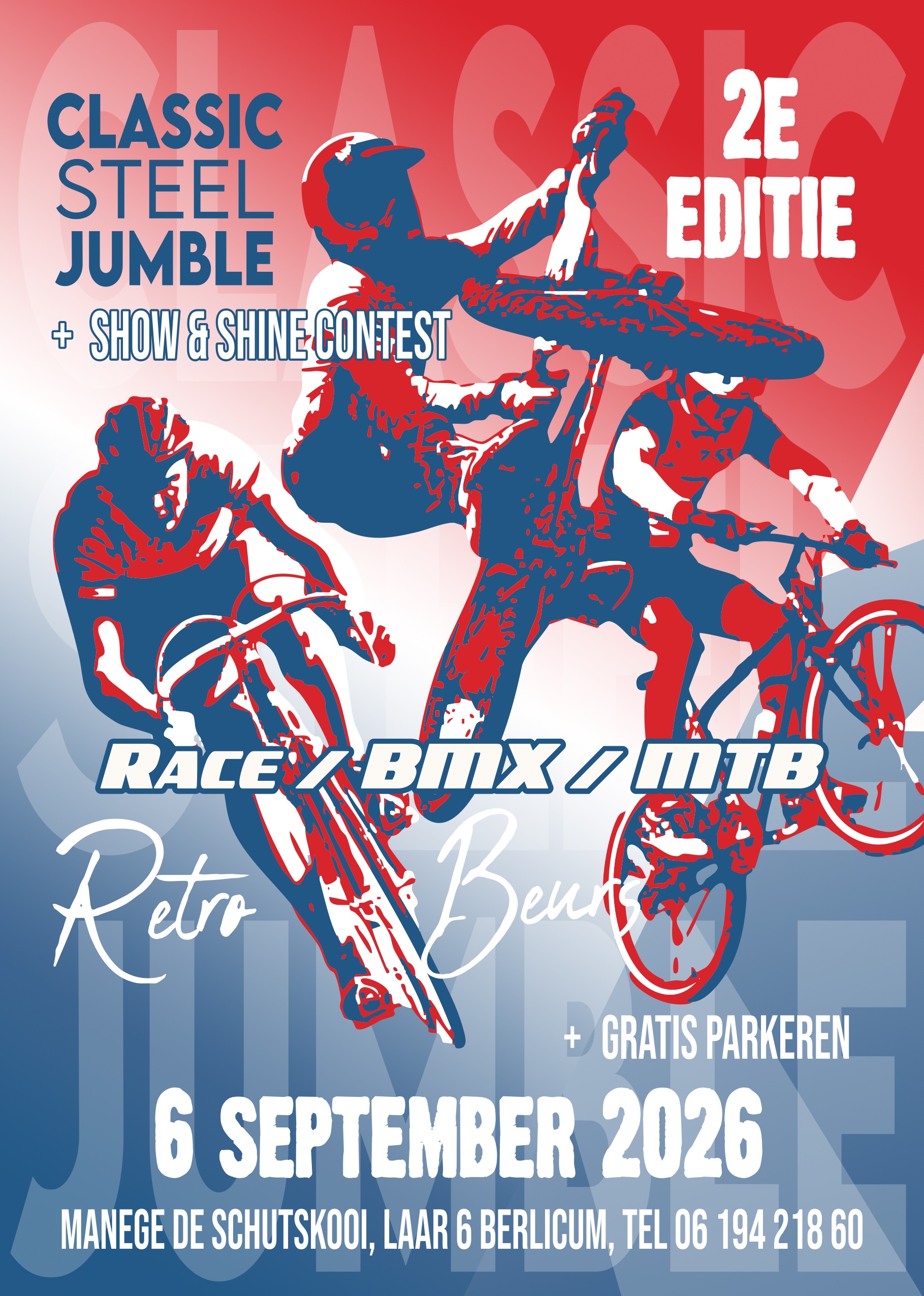 Classic Steel Jumble retrobeurs op 6 september 2026 in manege De Schutskooi te Berlicum